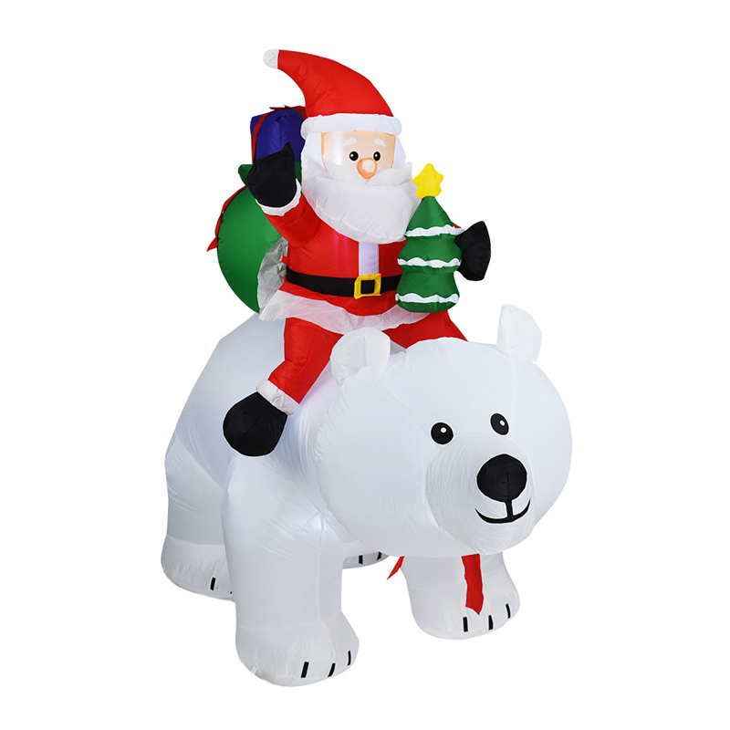 Santa Claus dễ thương cưỡi gấu ngoài trời sân trang trí sân
