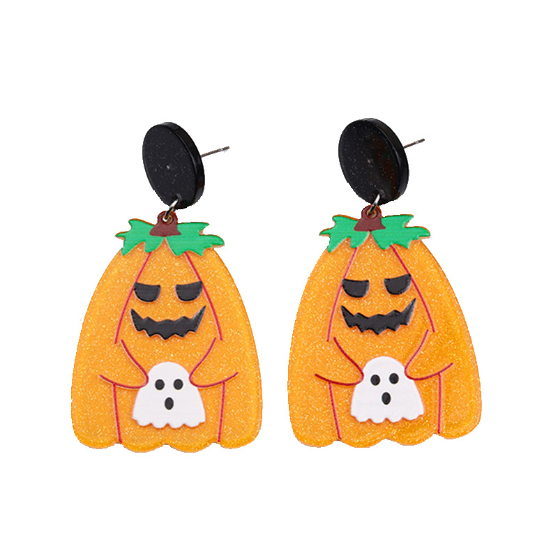 Bông tai sequin bí ngô dễ thương Halloween