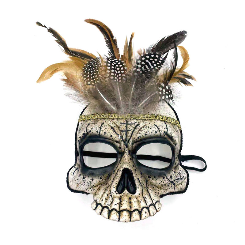 Mặt nạ đáng sợ Halloween Feather Feather