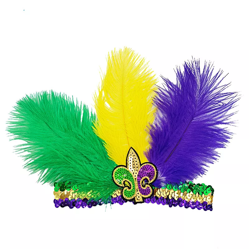 Băng đô lông vũ của phụ nữ Mardi Gras