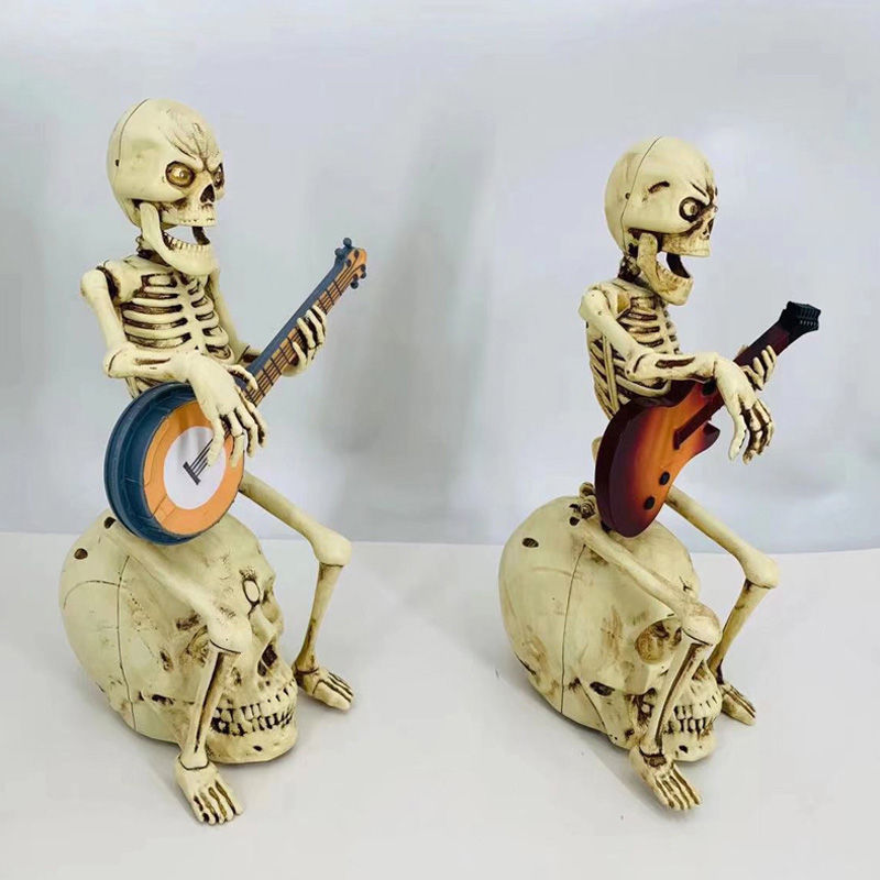 Rock & Roll Ngồi Skeleton Chơi Guitar Điện Tượng