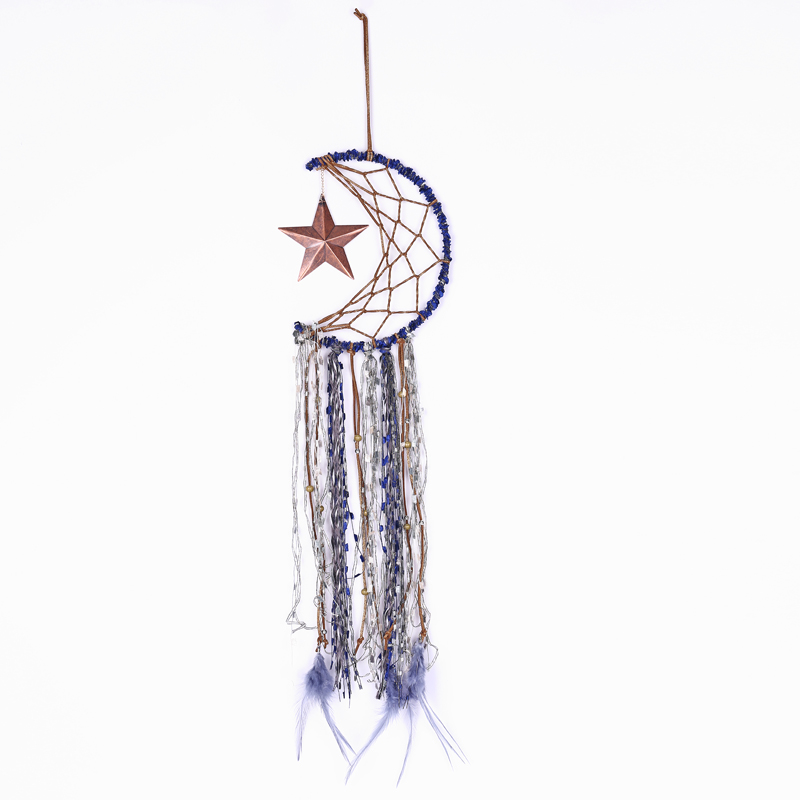 Phòng được treo trang trí mặt trăng xanh dreamcatcher phòng khách trang trí phòng trẻ em dreamcatcher mặt dây chuyền ngôi sao năm cánh