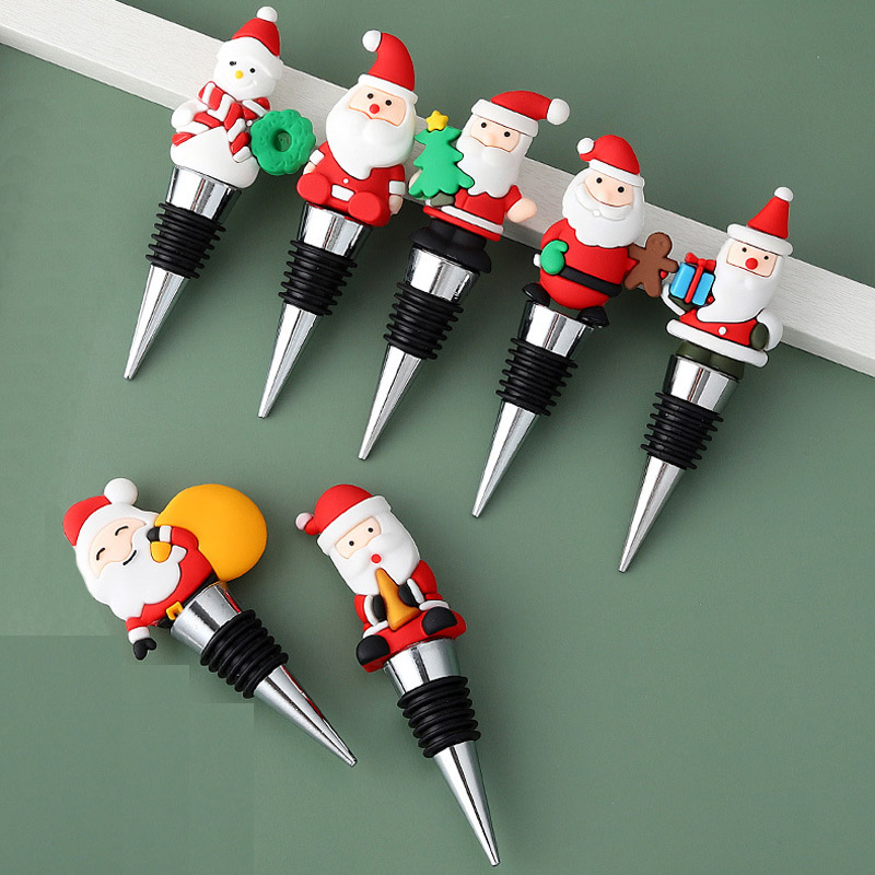 Santa Claus Stay Resin Wine Stop