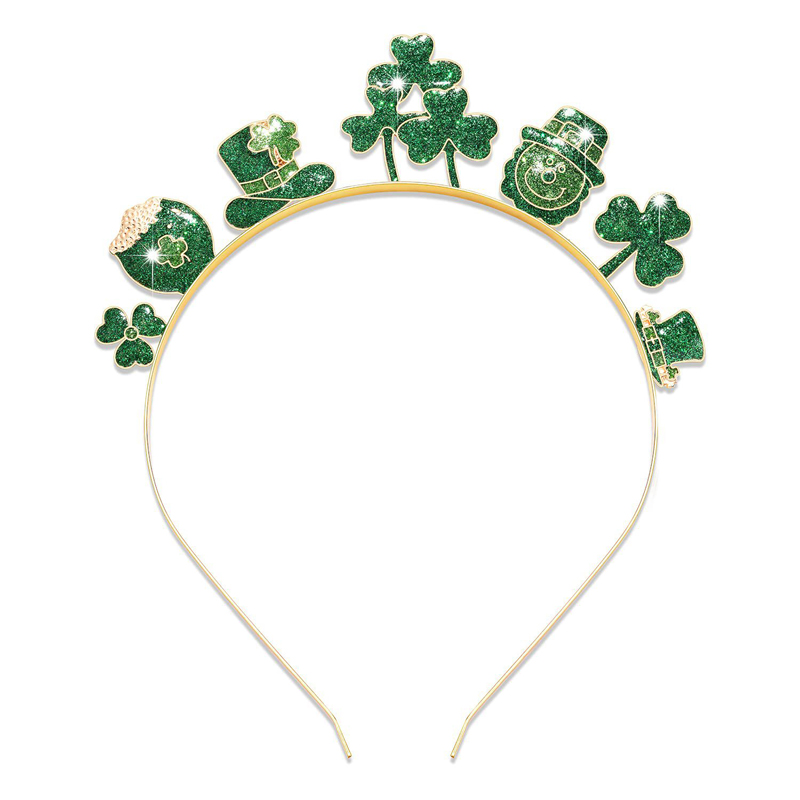 Băng đô ngày St.Patricks Phụ kiện vòng băng đô may mắn màu xanh lá cây