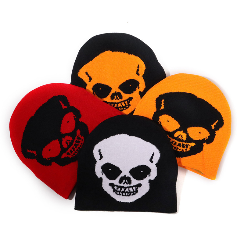 Halloween Skull Skull Jacquard Mũ bean